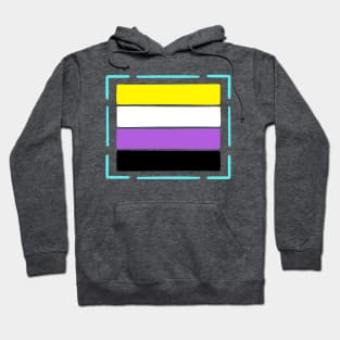 Outlined Nonbinary flag - wtframe comics Hoodie